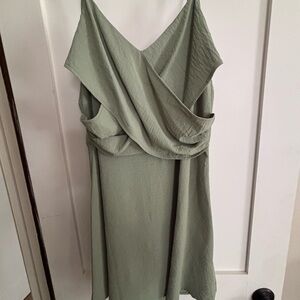 Cupshe Asymmetrical Olive Green Dress